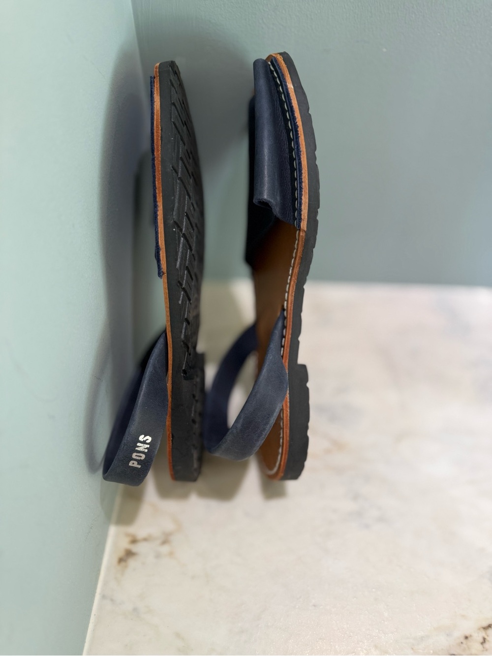 Pons Classic Style Avarca French Blue Leather Sandals size us 11 euro 41 new! - Picture 6 of 7